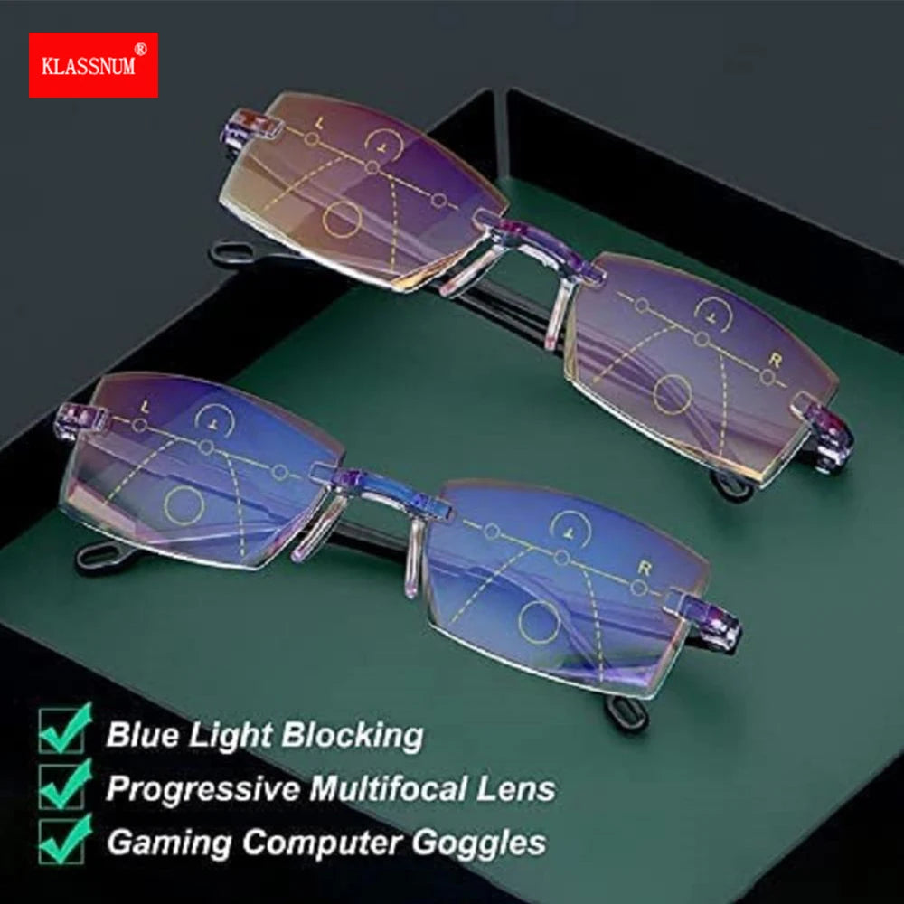 Smart Glasses with Automatic Adjustment Men Magnifying Glasses Reading Glases Women Anti-Blue Light +1.0-+4.0 Eyewear