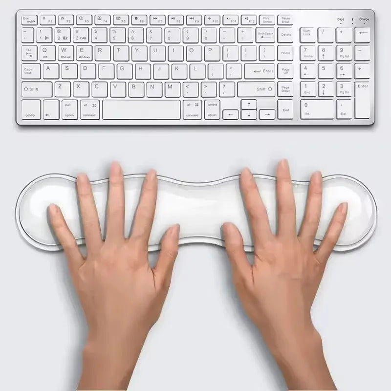 Mouse Pad with Wrist Rest anti Slip Silicone Transparent Keyboard Rest Desktop Office Game Console Mouse Wrist Rest