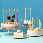 48 - Count Birthday Candles Long Thin Cake Candles - Birthday Candles, Birthday Parties, Wedding Decorations, Party Candles (Gold)