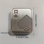 1Pc Metal Fidget Toys - Metal Poker Push Card Fidget Slider Stress Relief Toy,Fidget Toy Haptic Coin,Office Desk Toys Gifts