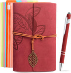 Refillable Leather Journals Notebook A6(7×5Inch) Lined Paper Travel Diary Women'S Small Pocket Notebook, Journals to Write in for Women Best Gift for Teens(Wine Red)