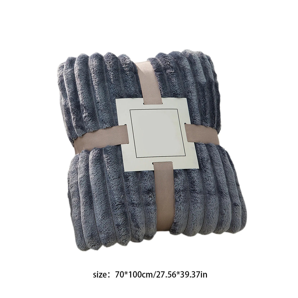 Fleece Throw Blanket, Extra Soft Lightweight Blanket with Strip, Plush Fuzzy Cozy Blankets and Throws for Couch, Bed, Sofa Cozy, Warm and Breathable