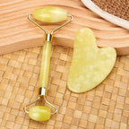 100% Natural Jade Facial Massage Roller & Gua Sha Set Gift Box Beauty Tools