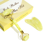 100% Natural Jade Facial Massage Roller & Gua Sha Set Gift Box Beauty Tools