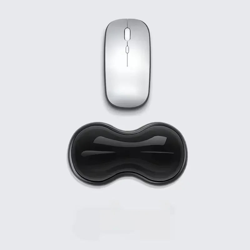 Mouse Pad with Wrist Rest anti Slip Silicone Transparent Keyboard Rest Desktop Office Game Console Mouse Wrist Rest