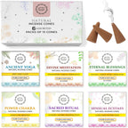 Natural Incense Cones,6 Pack Mixed Scents Gift Pack 15 Pc Each (90 Total), Insense Cones Variety Pack, 100% Organic Non Toxic Natural - Hand Rolled Free from Chemicals (Pack 3)