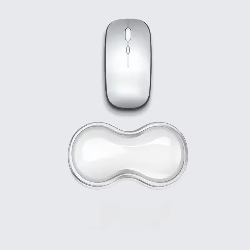 Mouse Pad with Wrist Rest anti Slip Silicone Transparent Keyboard Rest Desktop Office Game Console Mouse Wrist Rest
