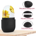 Ice Face Roller, Silicone Ice Facial Rollers, Cube Face Contour for Eyes Neck, Beauty Facial Massage Roller Remove Dark Circle Pore Shrink Face Roller Skin Care Tools (Black)