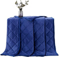 Soft Plush Weighted Blanket 15Lbs, Warm Minky Weighted Blankets for Adults, Diamond Quilted Fleece Weighted Throw, Fuzzy Weighted Blanket (48"X72") for Twin/Full Size Bed and Couch, Navy Blue