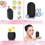 Ice Face Roller, Silicone Ice Facial Rollers, Cube Face Contour for Eyes Neck, Beauty Facial Massage Roller Remove Dark Circle Pore Shrink Face Roller Skin Care Tools (Black)