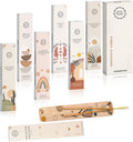 Incense Sticks Organic Non Toxic - Pack of 6 Natural Inscents with Insence Holder -120 Sticks, Clean Burn, Boho Gift Set, Palo Santo & Sandalwood, Vanilla Musk, Rose, Green Tea, Lemon Grass