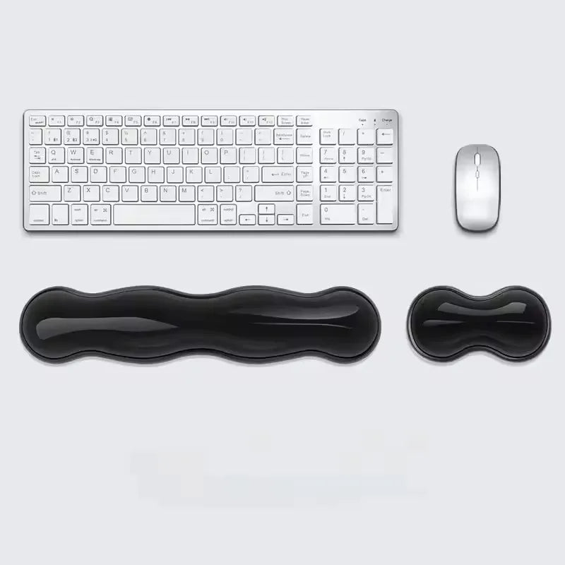 Mouse Pad with Wrist Rest anti Slip Silicone Transparent Keyboard Rest Desktop Office Game Console Mouse Wrist Rest