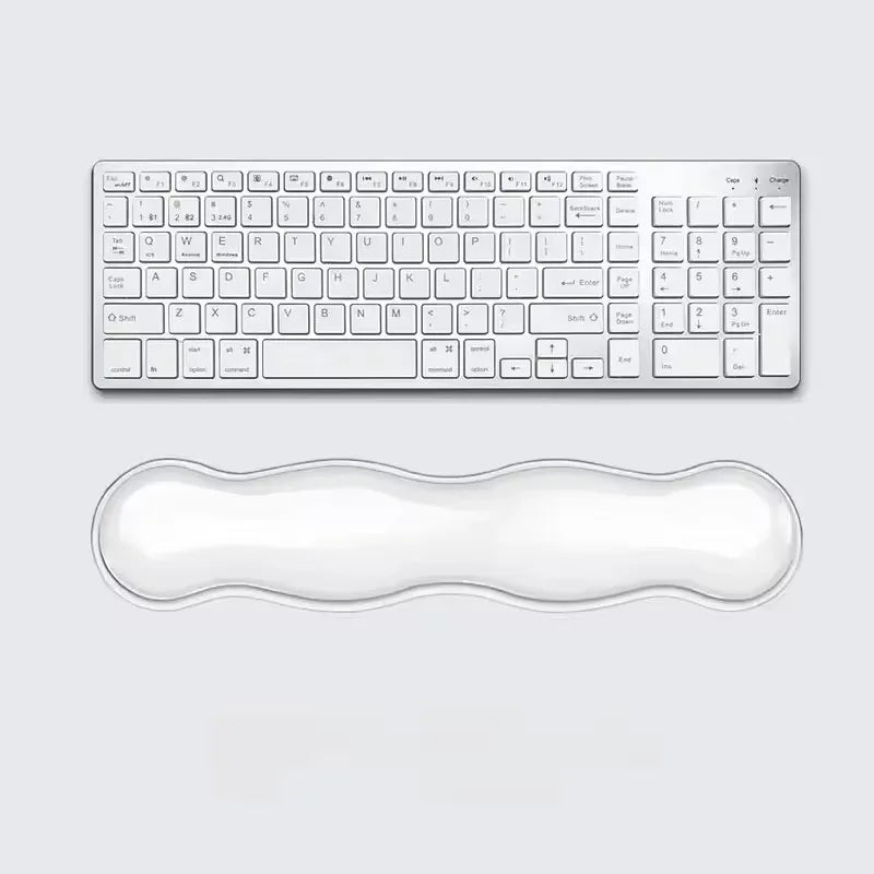 Mouse Pad with Wrist Rest anti Slip Silicone Transparent Keyboard Rest Desktop Office Game Console Mouse Wrist Rest
