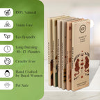 Incense Sticks Organic Non Toxic - Pack of 6 Natural Inscents with Insence Holder -120 Sticks, Clean Burn, Boho Gift Set, Palo Santo & Sandalwood, Vanilla Musk, Rose, Green Tea, Lemon Grass