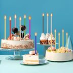 48 - Count Birthday Candles Long Thin Cake Candles - Birthday Candles, Birthday Parties, Wedding Decorations, Party Candles (Green)